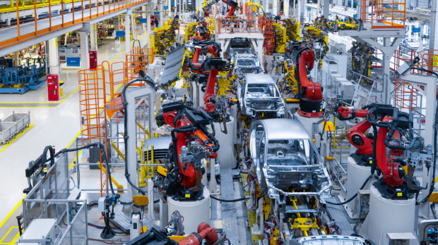Cars on an automated production line
